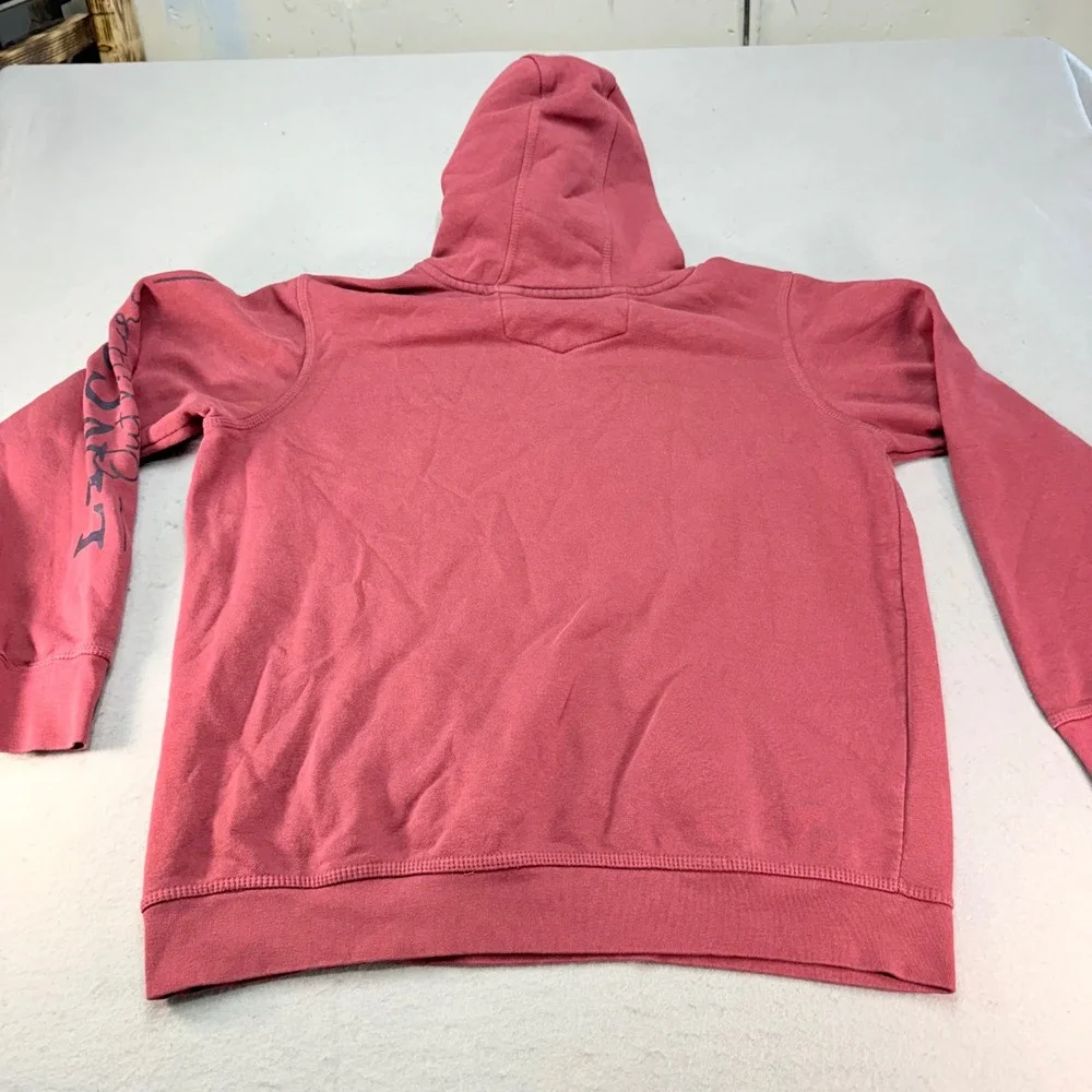 Lincoln Outfitters Hoodie Sweatshirt Youth L (12/14) Pullover Logo Sleeve Salmon